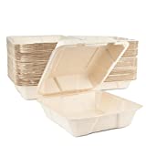 HAAGO 100 Envases de Bagazo para Hamburguesas para Llevar (20cm) - Biodegradables de Caña...