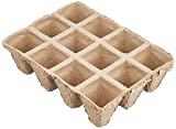 Flower 55044 55044-Semilleros biodegradables, 12 cavidades, 6 Unidades, Marron,...