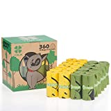YORJA Bolsas para Excrementos de Perro,24 Rollos/360 Unidades,Extra Grueso,Fuerte y a...