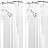 mDesign Juego de 2 Cortinas ducha de PEVA – Cortina de baño libre de PVC con 12 ojales...