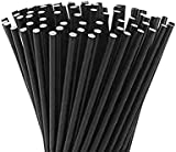 Virsus - Sorbetes de papel 14/7 biodegradables compostables - Color negro - Sorbetes para...