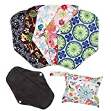 MQUPIN Toallas Sanitarias Reutilizables, 5 pcs Lavable Fibra de Carbón de Bambú Toalla...