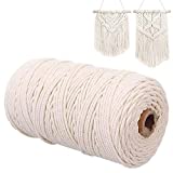 GUDOTRA 300Mx3mm Hilo Macrame Cuerda Macrame Algodón para Macrame Pared Tejer Decoración...