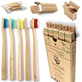BAMBOOGALOO Cepillo de Dientes Orgánico Bambú x5 -Cepillos de Dientes de Bambú con...
