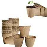 Wohlstand 50 Piezas Macetas Biodegradables,Plantas de Fibra Macetas,Macetas de Turba para...