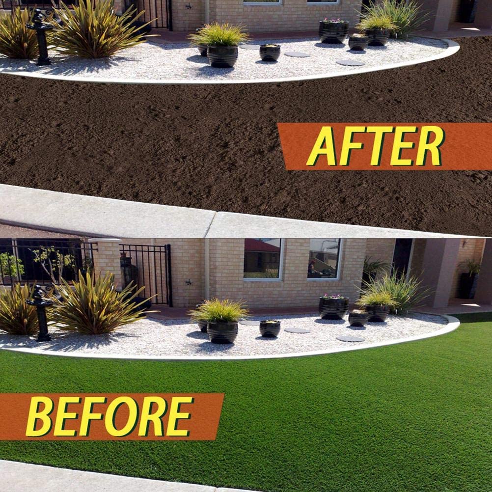 alfombra de antes y despues del terreno con cesped